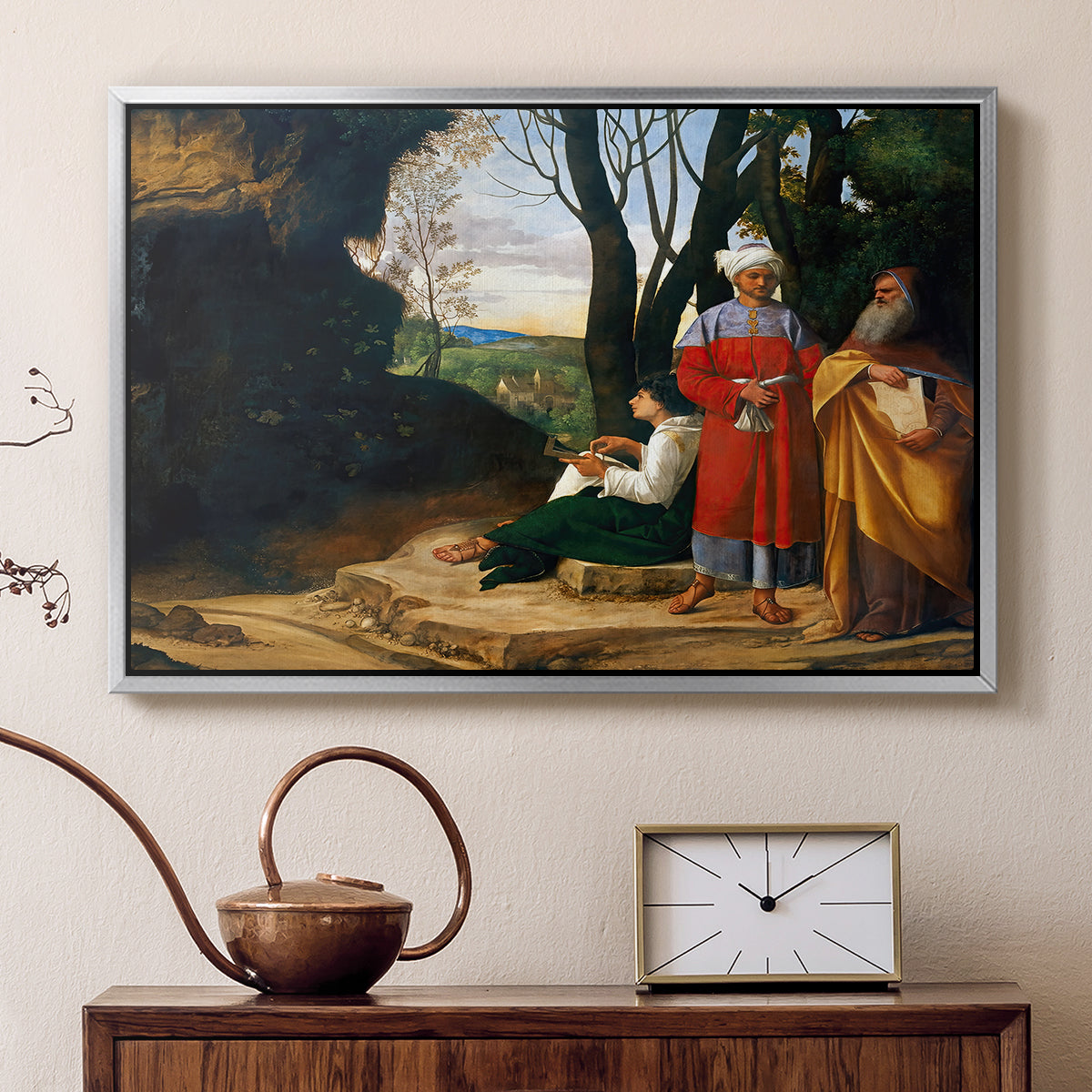 The Three Philosophers, c. 1508-1509 - Floater Framed Canvas Print