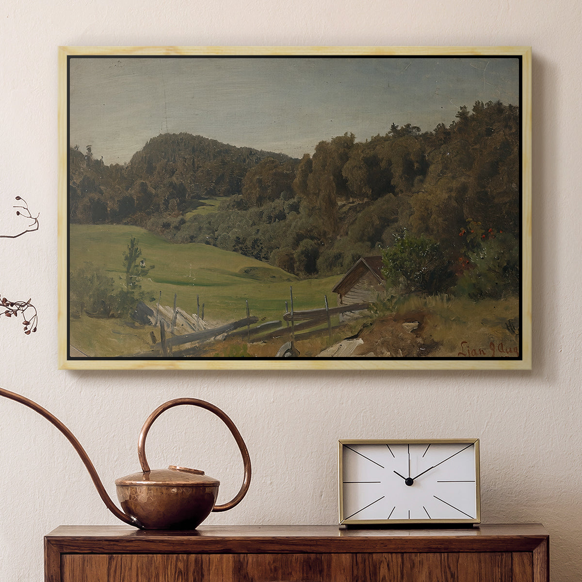 Landscape at Ljan, 1858 - Floater Framed Canvas Print
