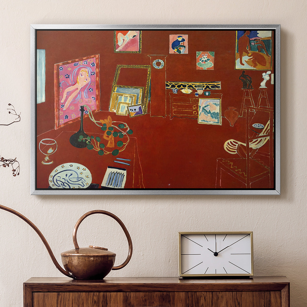 The Red Studio (L'Atelier Rouge), 1911 - Floater Framed Canvas Print