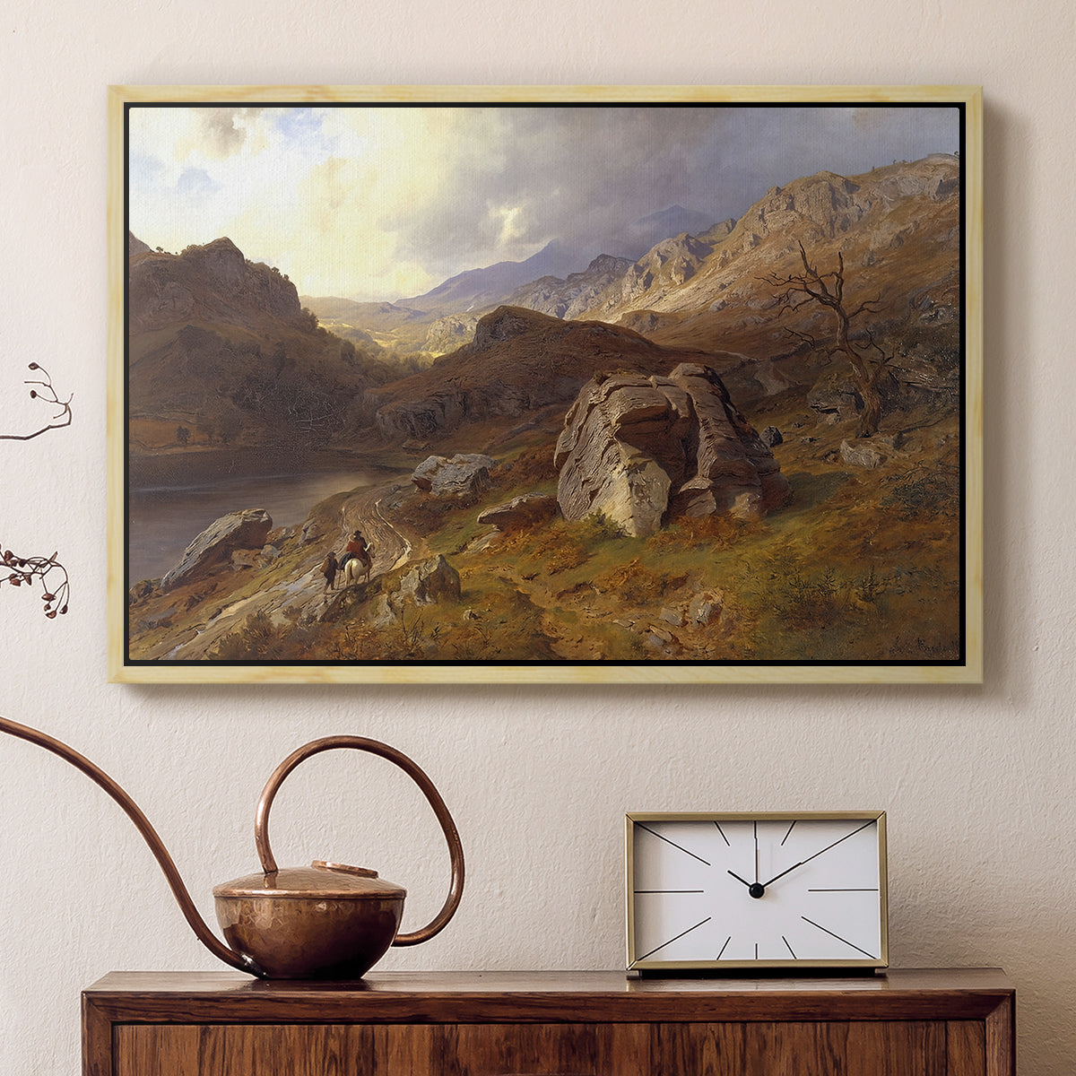Lledr Valley in Wales, 1864 - Floater Framed Canvas Print