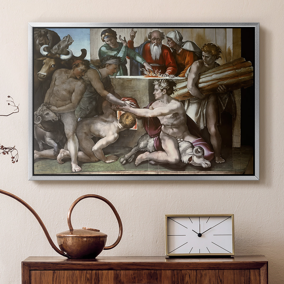 The Sacrifice of Noah (Sistine Chapel), 1509 - Floater Framed Canvas Print