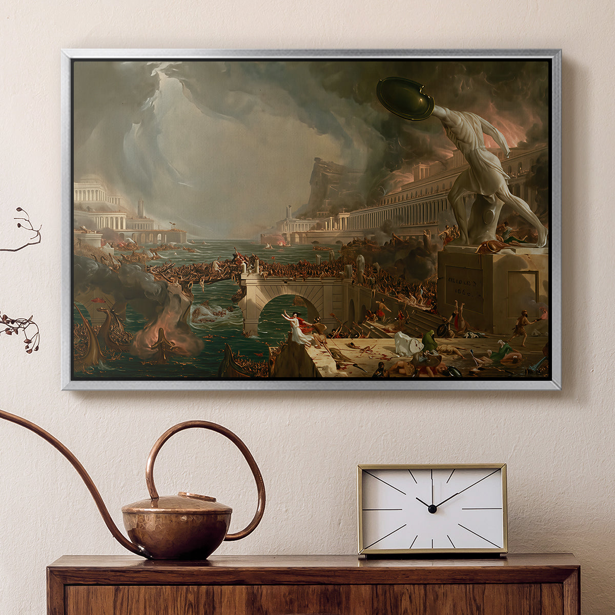 The Course of Empire: Destruction, 1836 - Floater Framed Canvas Print