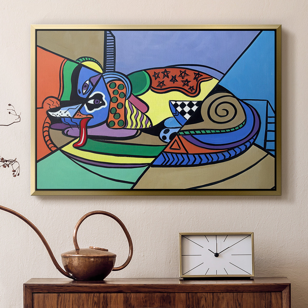 A Dog Named Picasso - Floater Framed Canvas Print