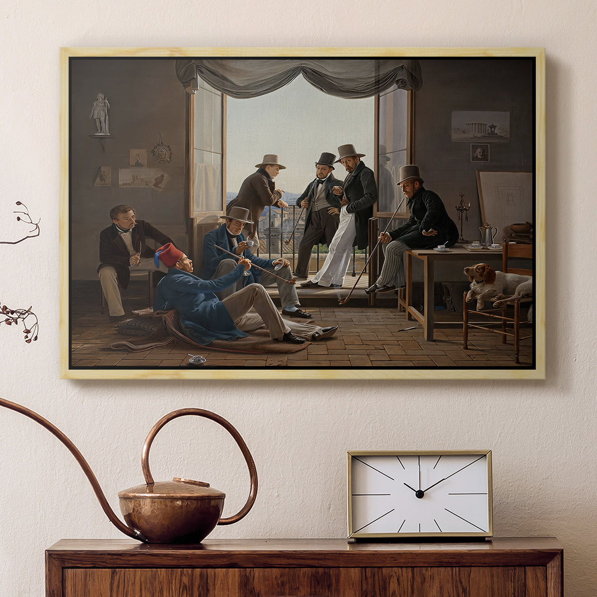 A Group of Danish Artists in Rome, 1837 - Floater Framed Canvas Print