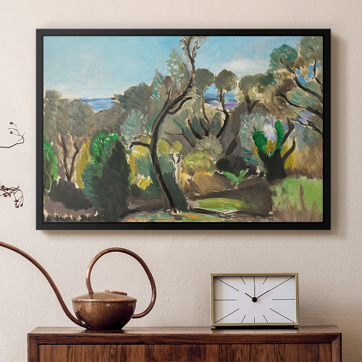 Landscape near Nice, c. 1918 - Floater Framed Canvas Print