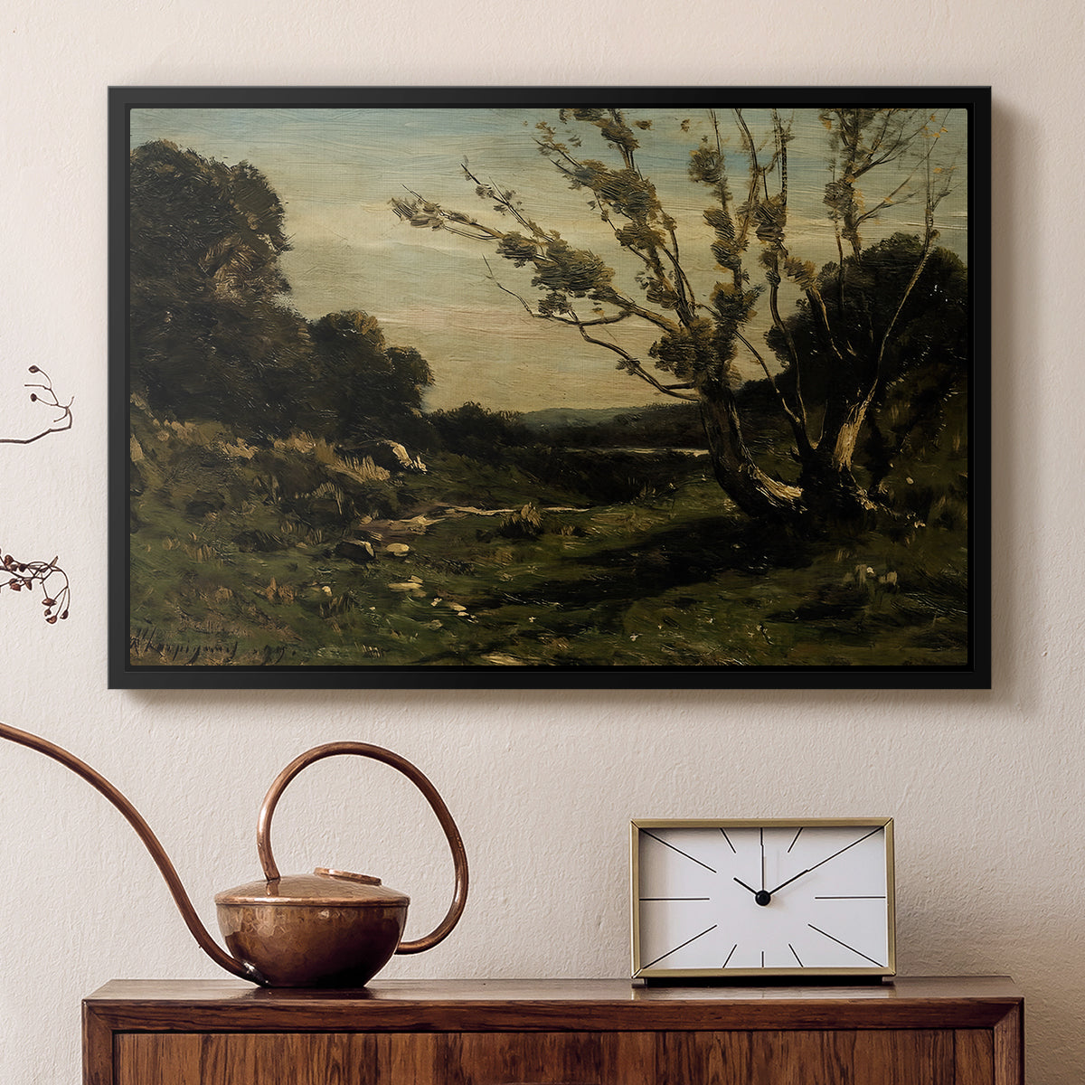 Morning in the Nievre, 1877 - Floater Framed Canvas Print