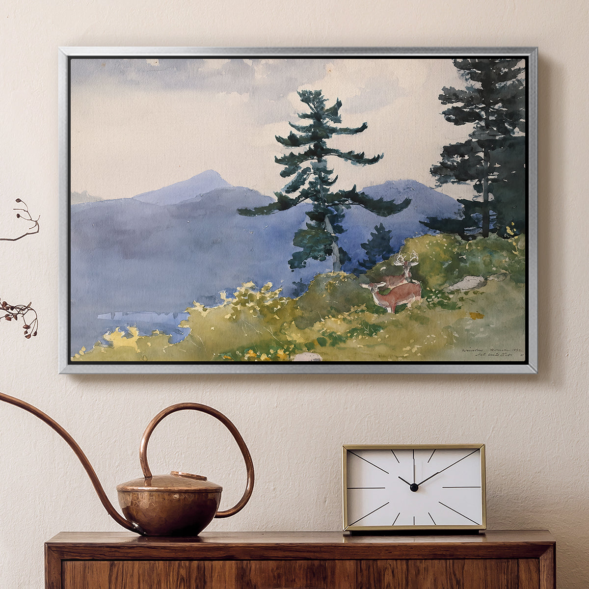 North Woods Club, Adirondacks, 1892 - Floater Framed Canvas Print