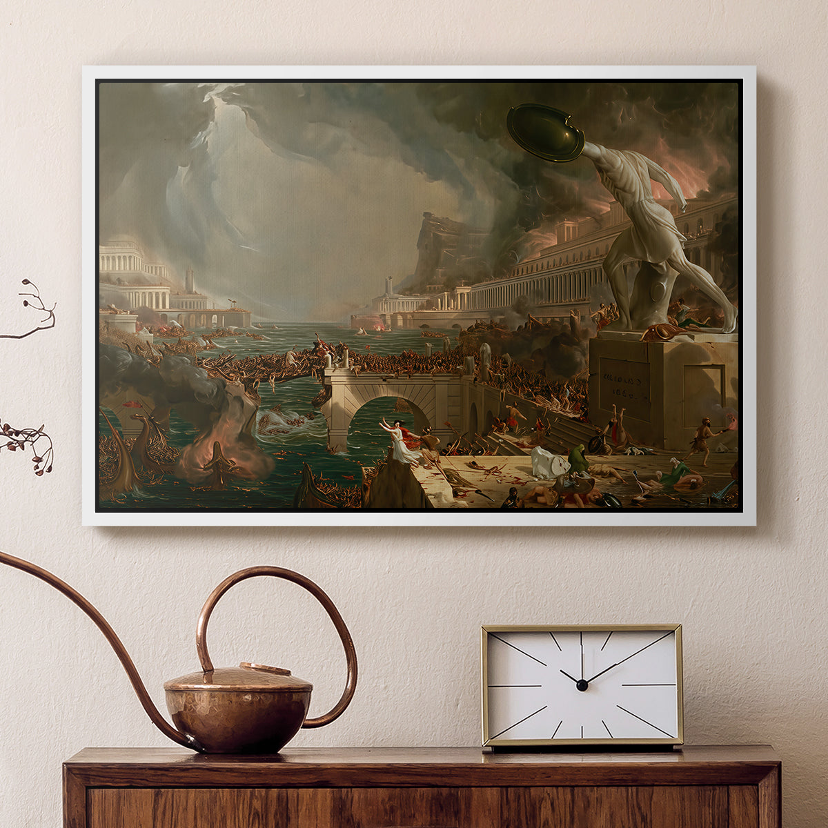 The Course of Empire: Destruction, 1836 - Floater Framed Canvas Print