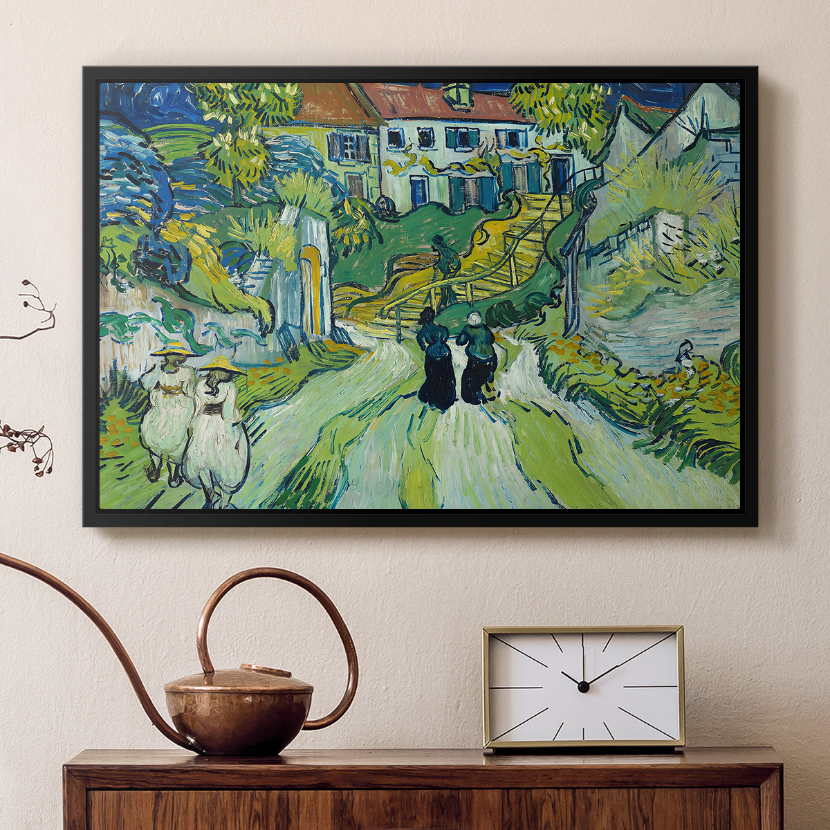 Stairway at Auvers, 1890 - Floater Framed Canvas Print