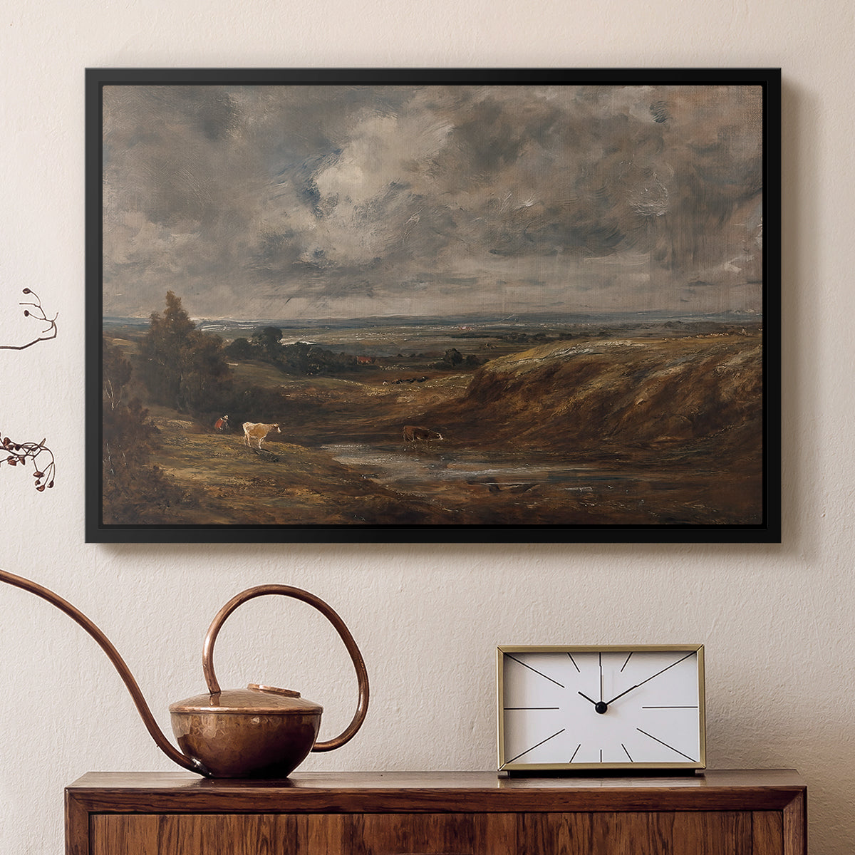 Hampstead Heath, 1825 - Floater Framed Canvas Print