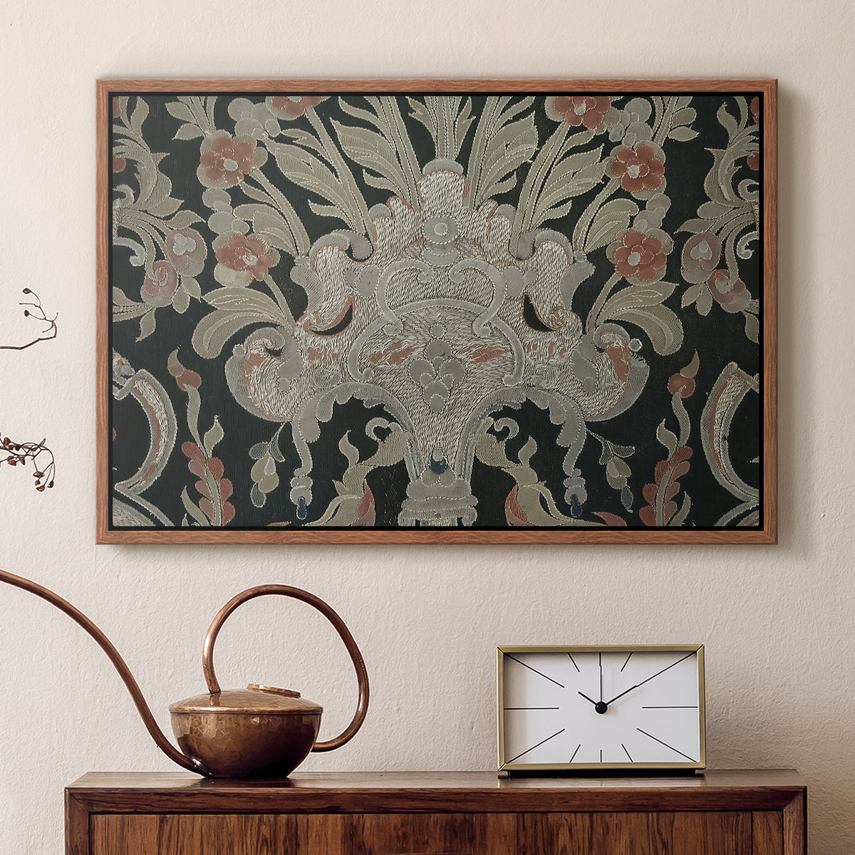 Hanging (Printed Textile), c. 18th Century - Floater Framed Canvas Print