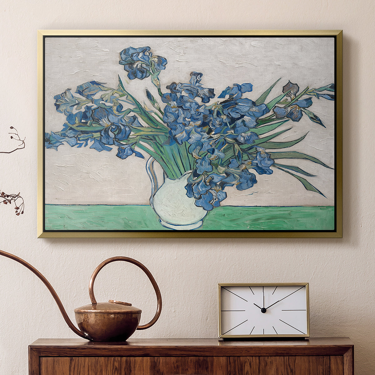 Irises, 1890 - Floater Framed Canvas Print