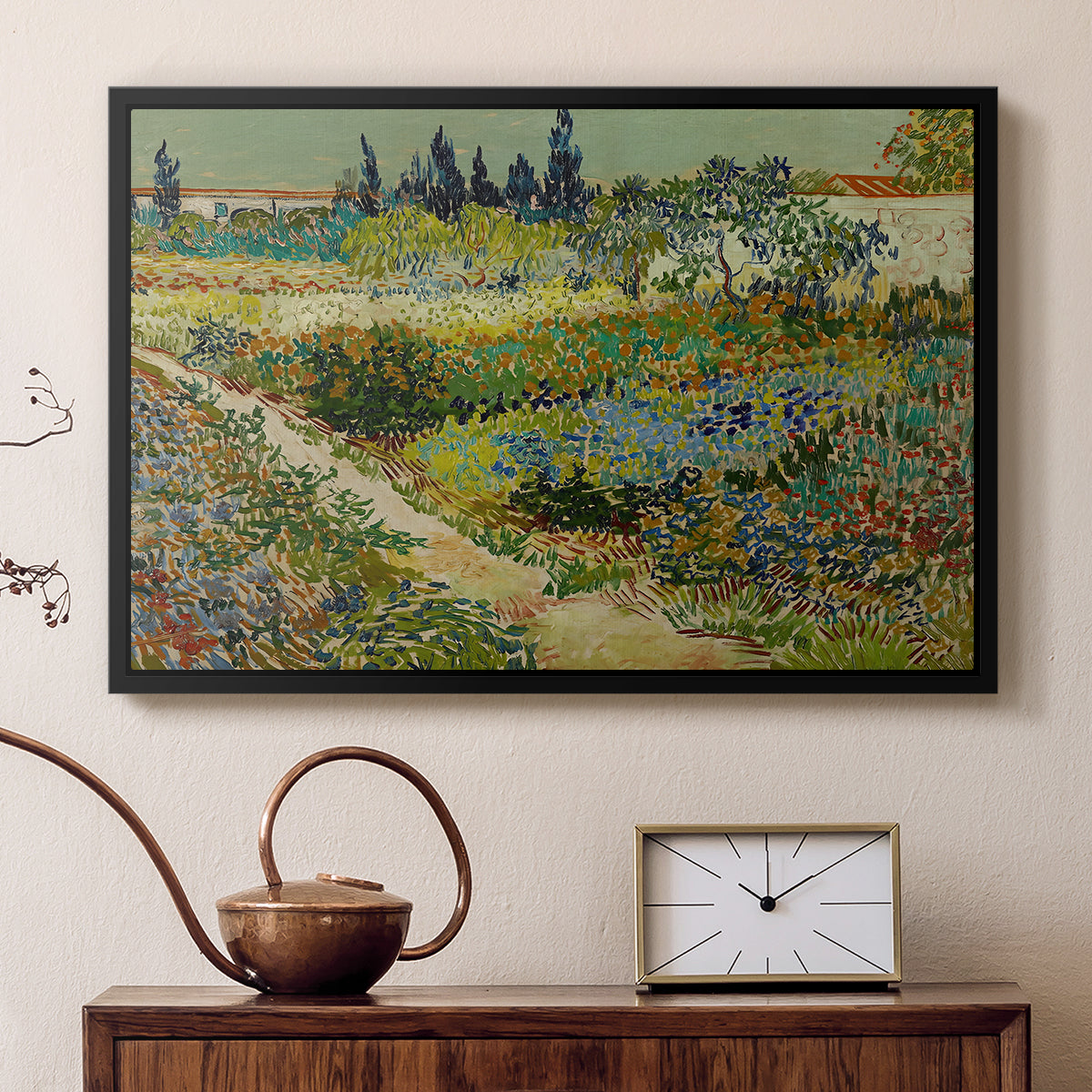 Garden at Arles, 1888 - Floater Framed Canvas Print