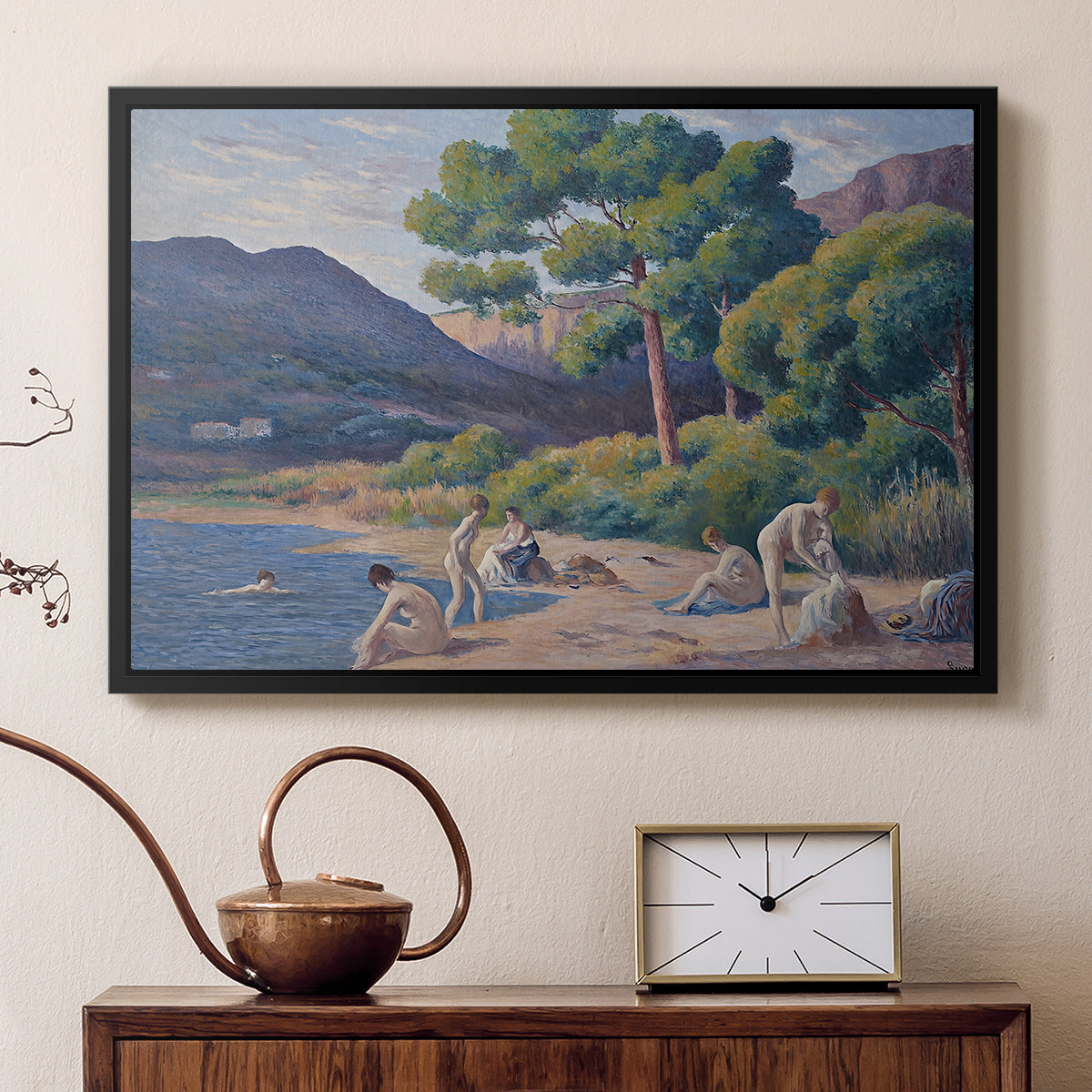 Bathers in Saint-Tropez, c. 1909 - Floater Framed Canvas Print