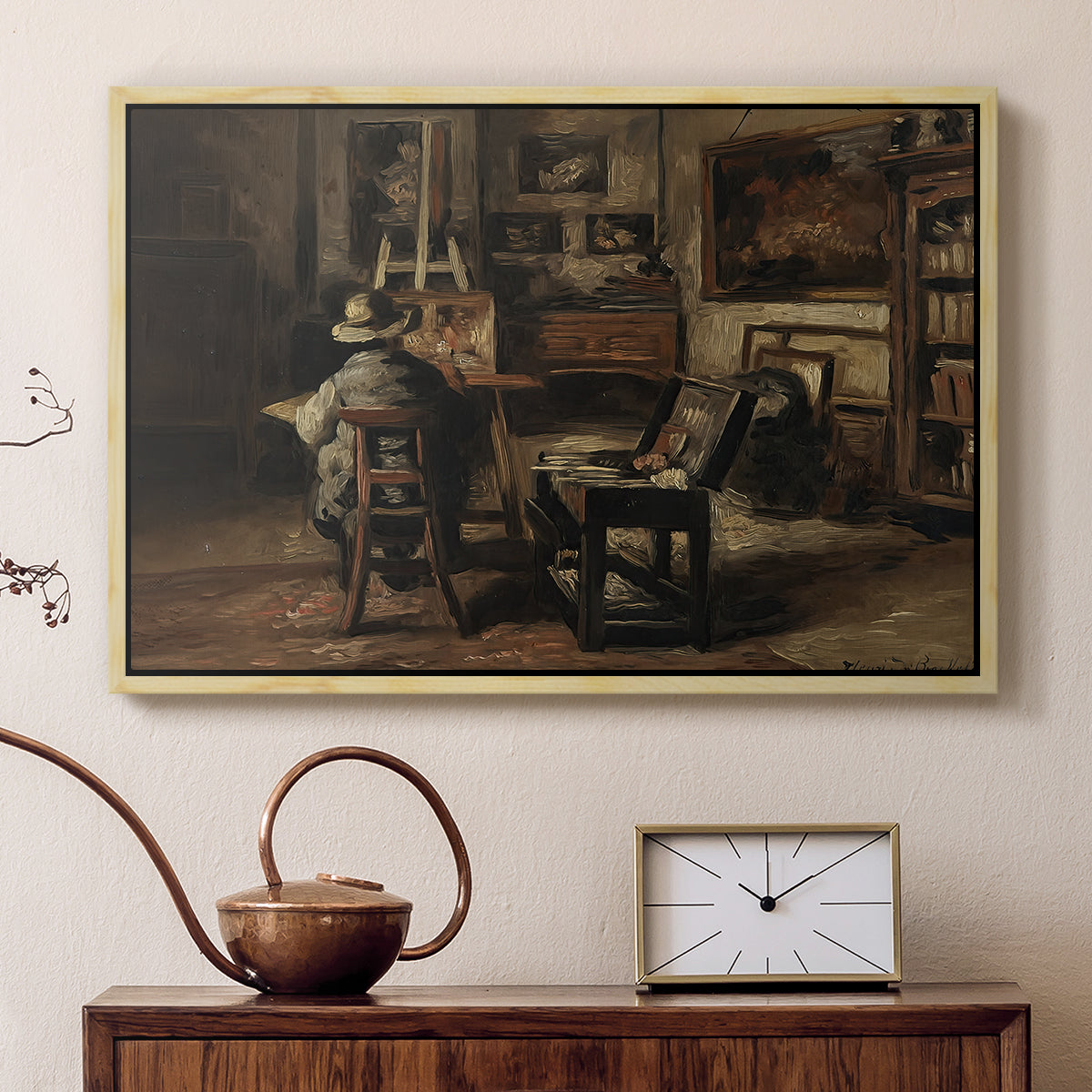 The Studio of Ferdinand De Braekeleer I, Father of the Painter, c. 1873-1885 - Floater Framed Canvas Print