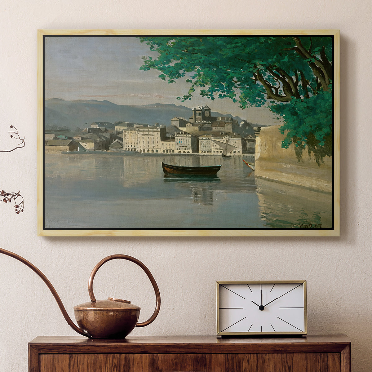Geneva View of Part of the City, c. 1834-1835 - Floater Framed Canvas Print