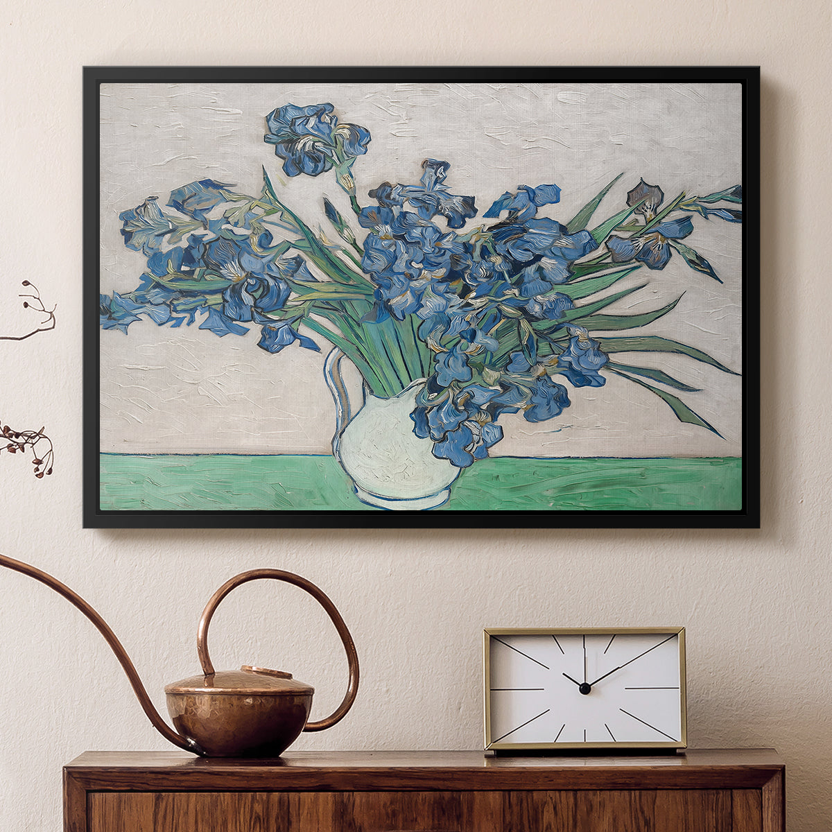 Irises, 1890 - Floater Framed Canvas Print