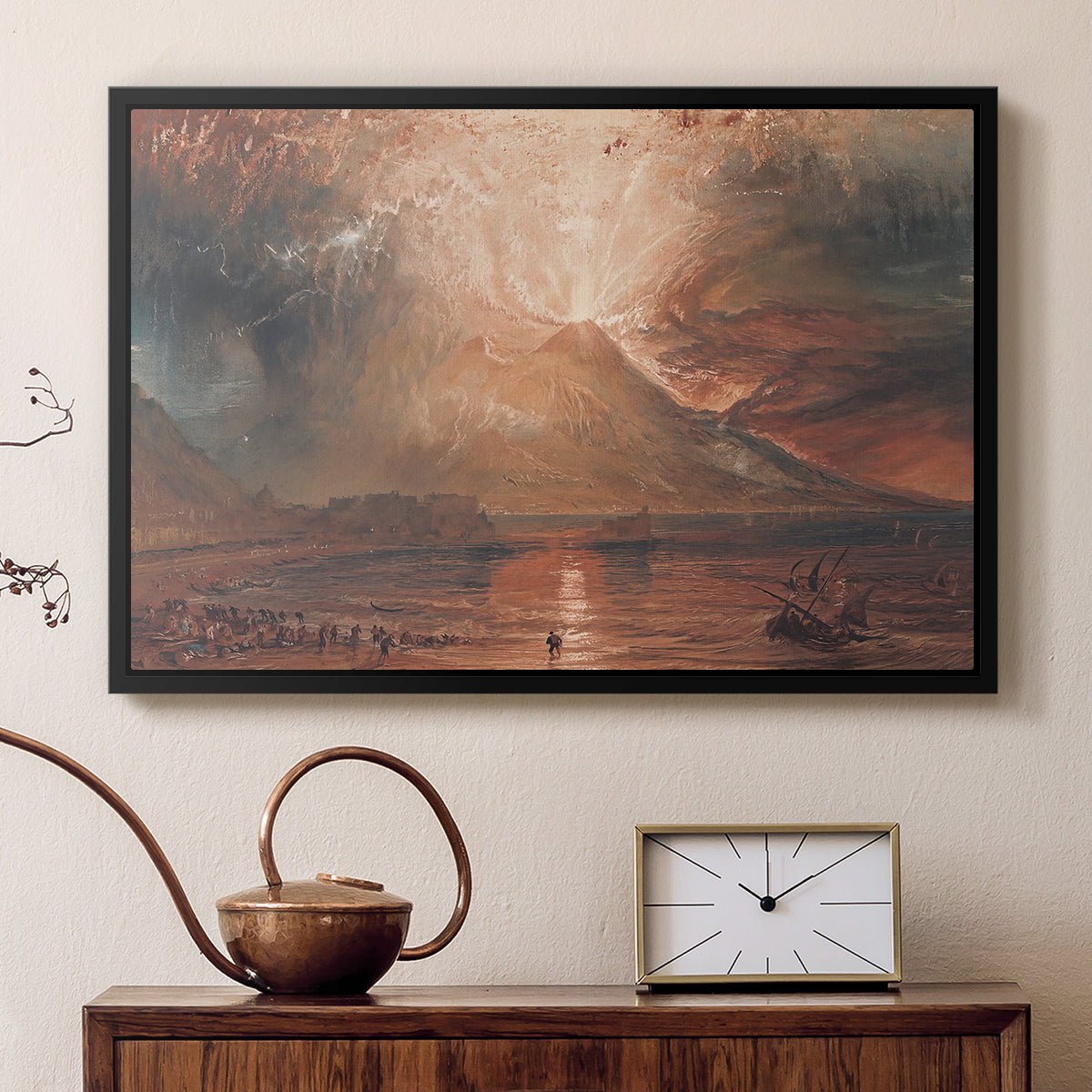 Vesuvius in Eruption, c. 1817 - Floater Framed Canvas Print