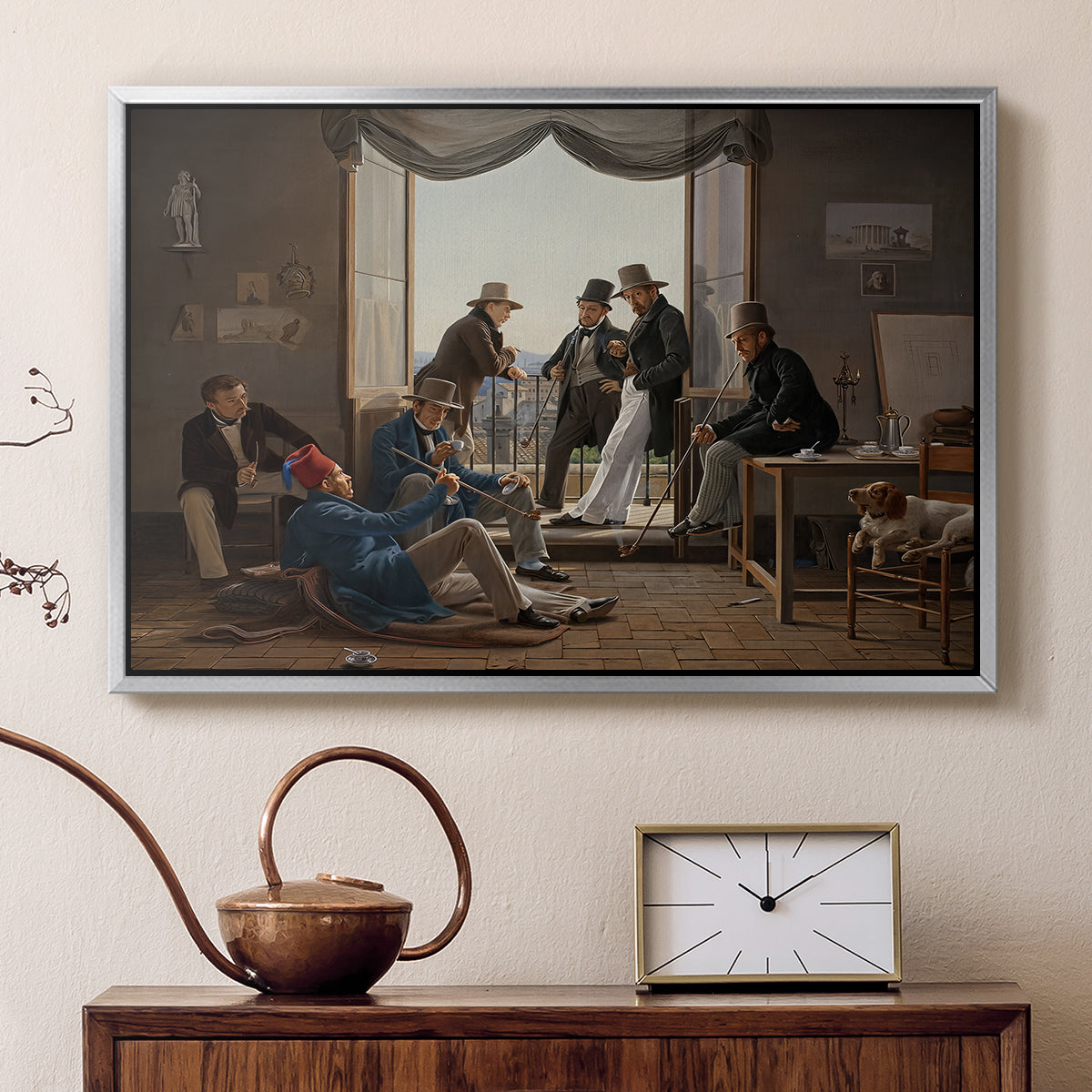 A Group of Danish Artists in Rome, 1837 - Floater Framed Canvas Print