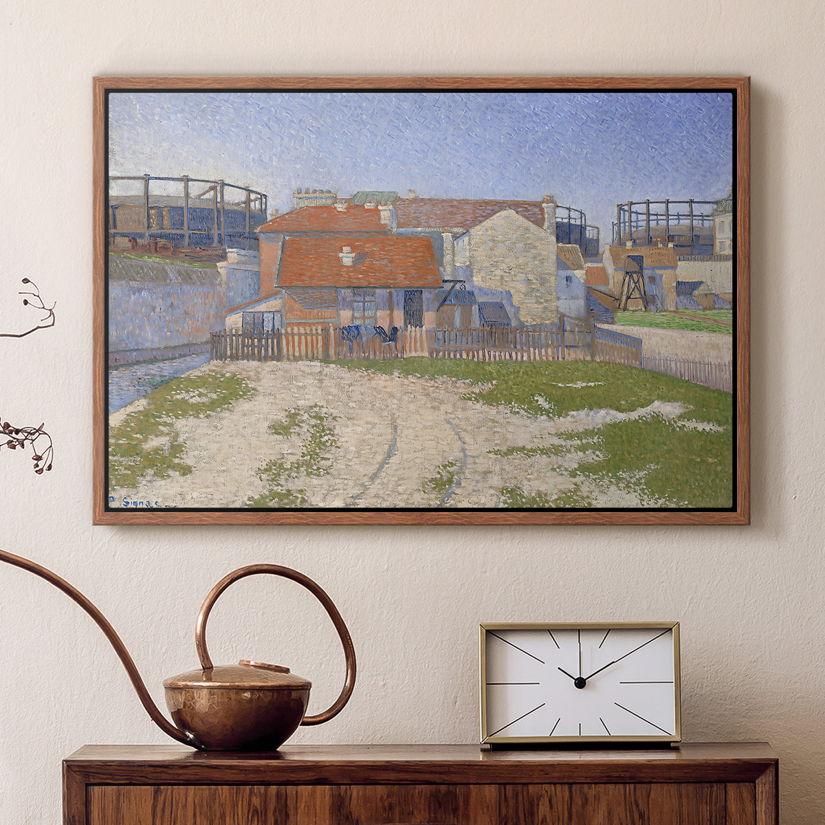 Gasometers at Clichy, 1886 - Floater Framed Canvas Print