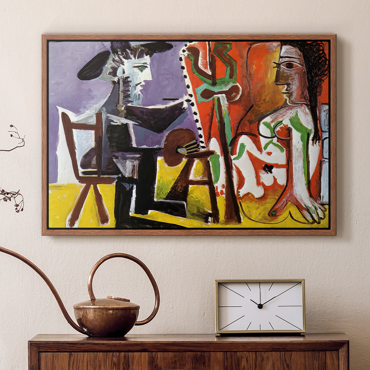 The Painter and His Model, 1963 - Floater Framed Canvas Print
