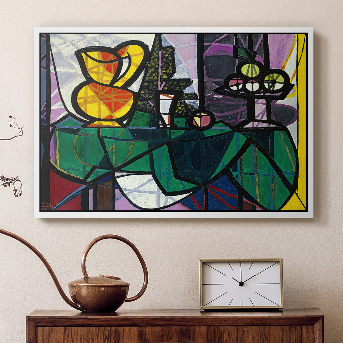 Pitcher and Bowl of Fruit, 1931 - Floater Framed Canvas Print