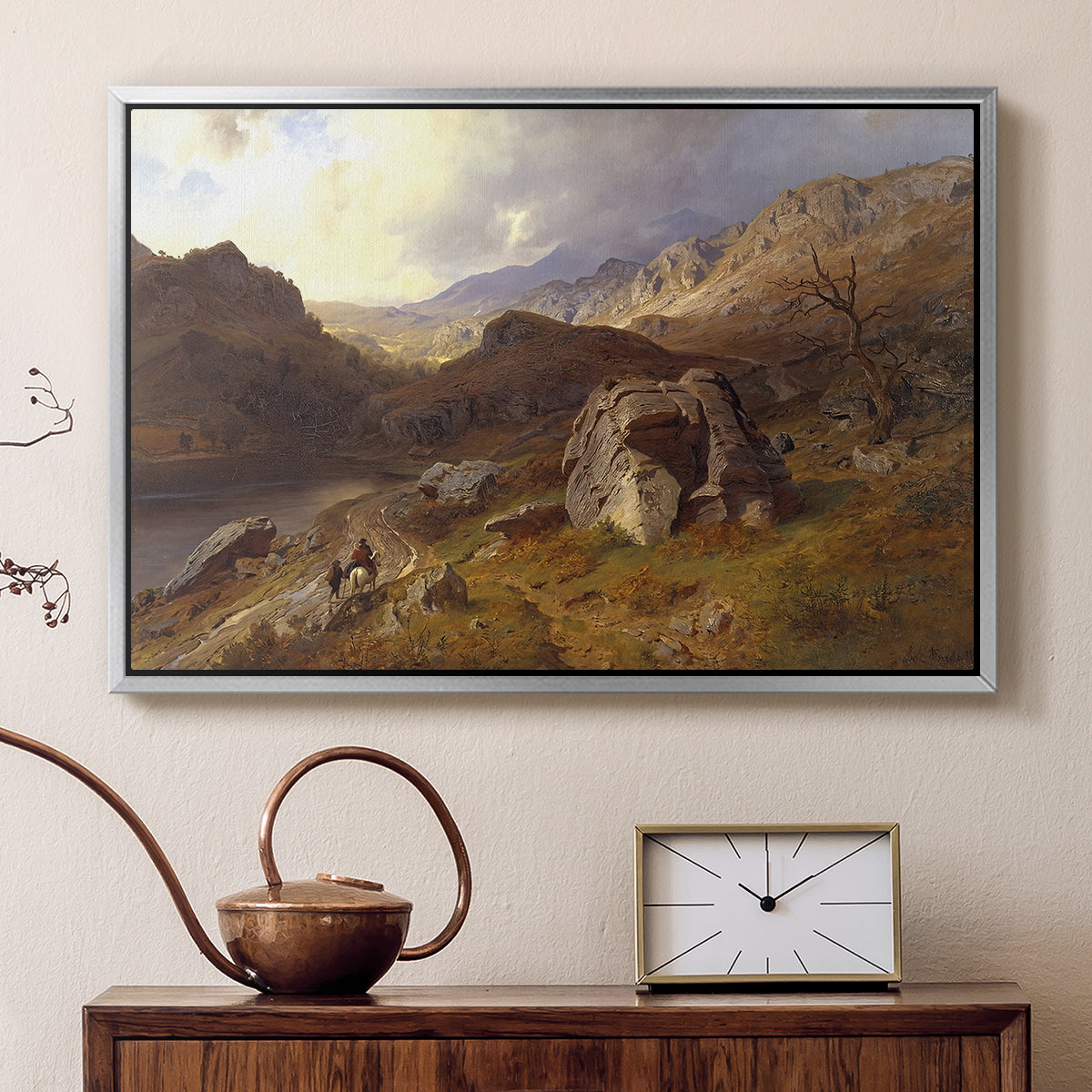 Lledr Valley in Wales, 1864 - Floater Framed Canvas Print