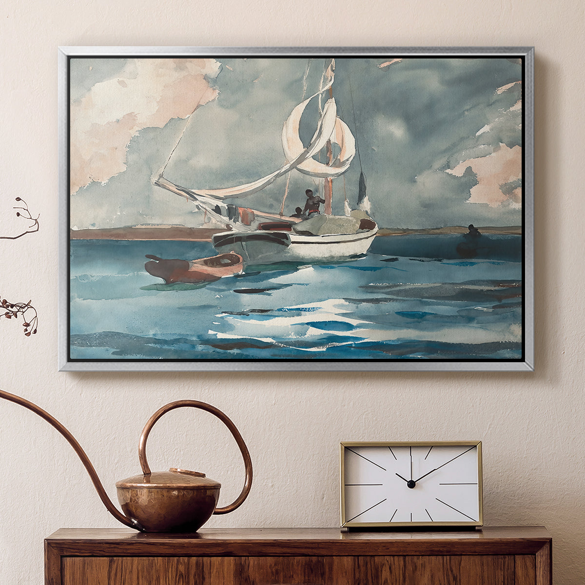 Sloop, Nassau, 1899 - Floater Framed Canvas Print