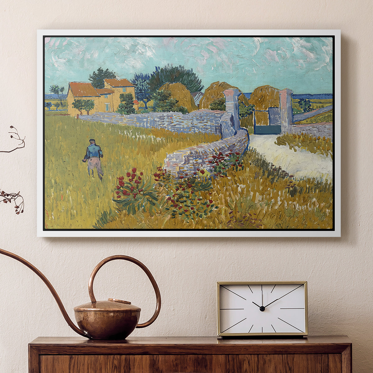 Farmhouse in Provence, 1888 - Floater Framed Canvas Print