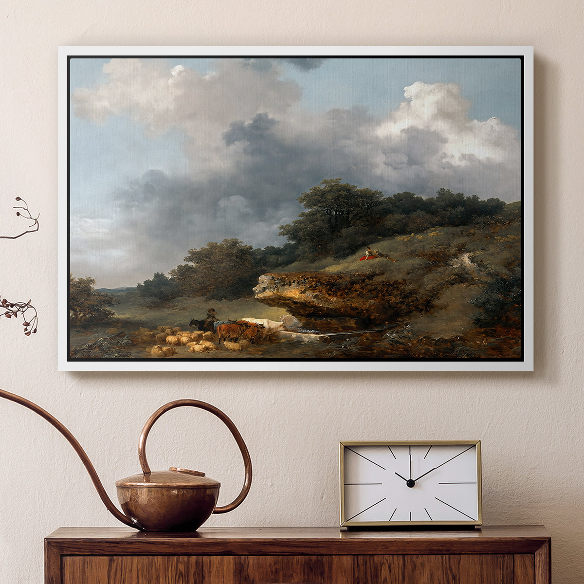 The Watering Place, c. 1765 - Floater Framed Canvas Print