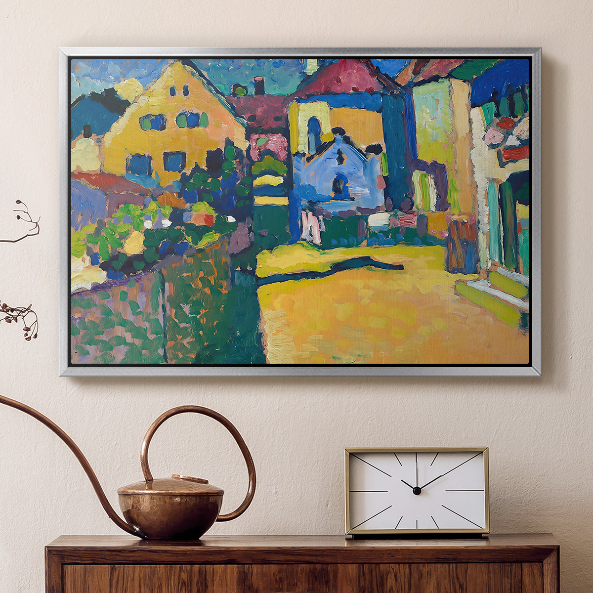 Green Lane in Murnau, 1909 - Floater Framed Canvas Print
