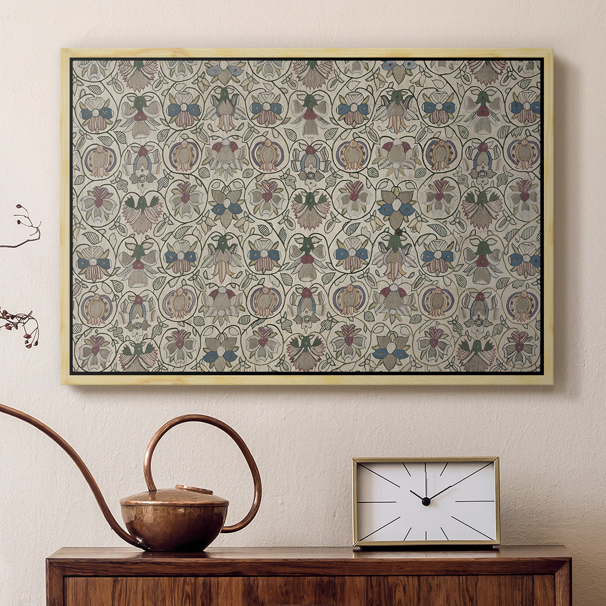Long Cushion Cover (Printed Textile), c. 1600 - Floater Framed Canvas Print