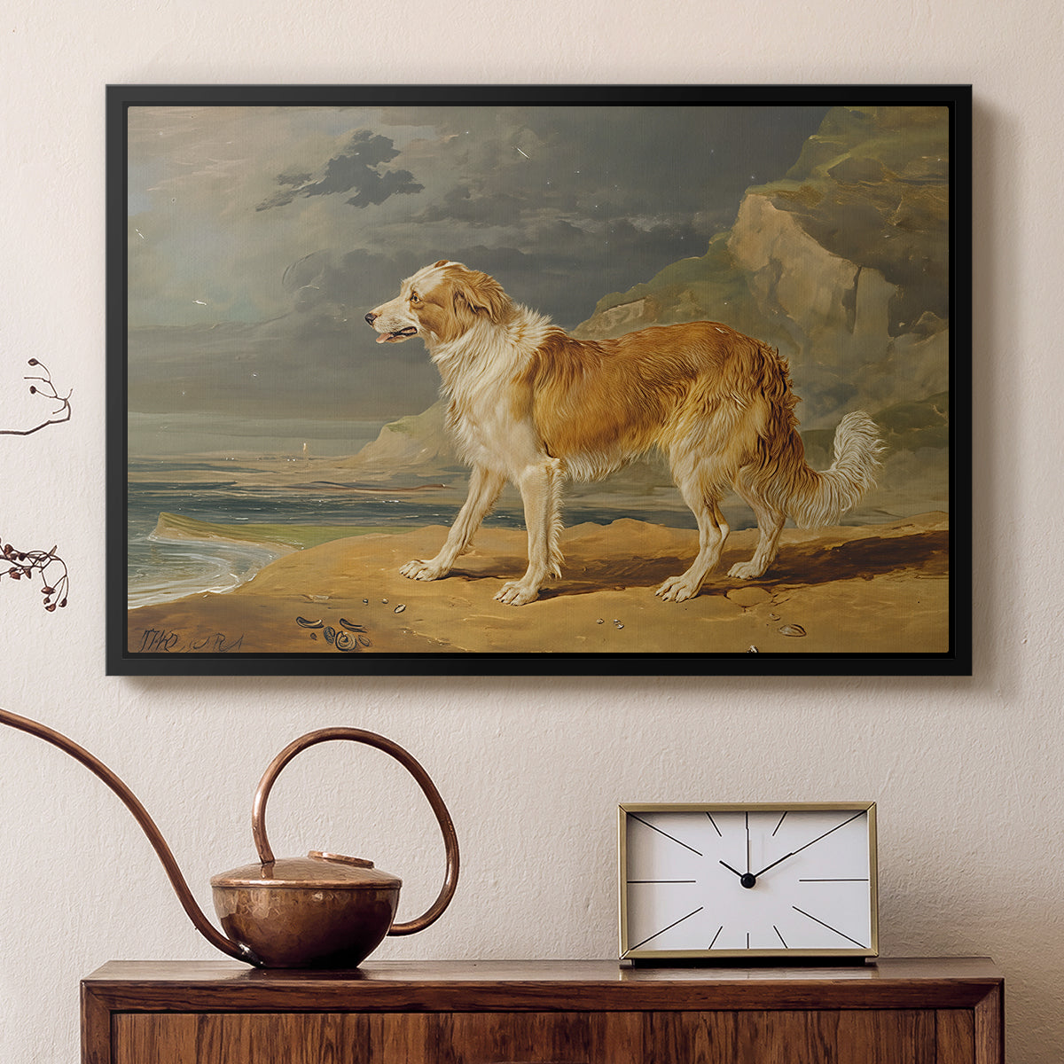 Rough-Coated Collie, 1809 - Floater Framed Canvas Print