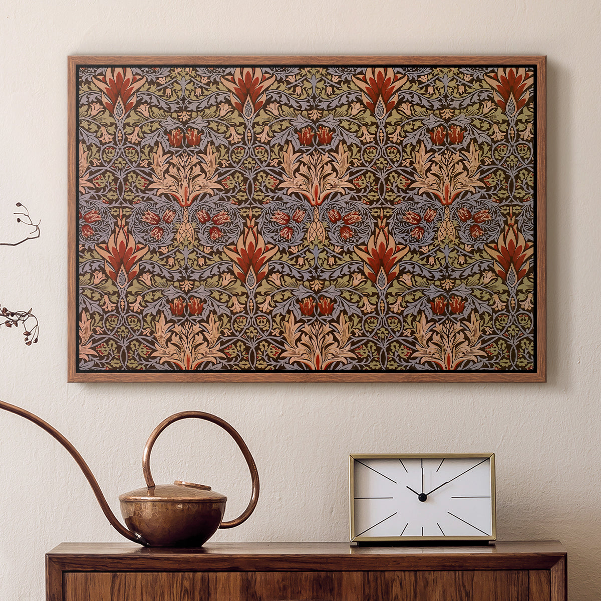 Snakeshead - Red/Cumin, c. 1876 - Floater Framed Canvas Print
