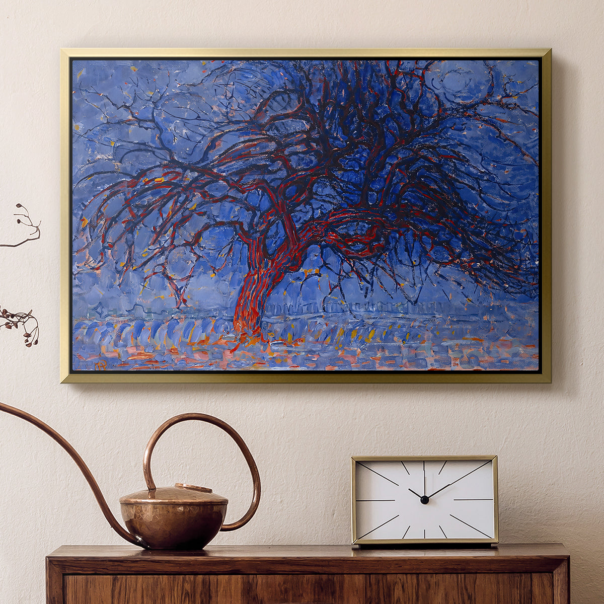 The Red Tree, 1909 - Floater Framed Canvas Print