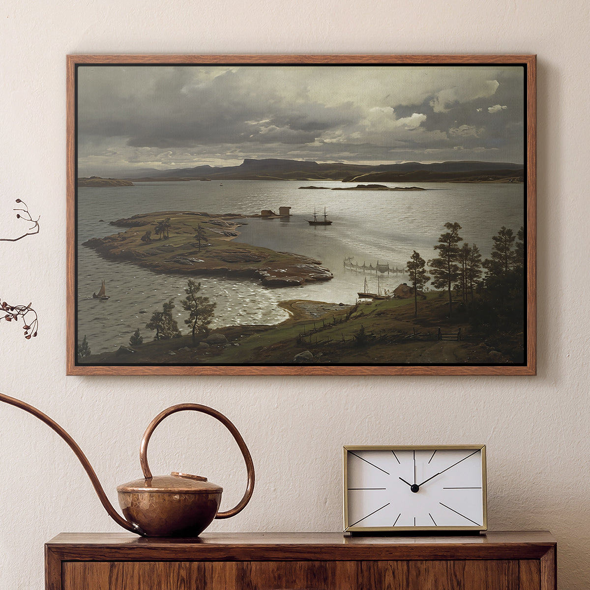 The Fjord at Sandviken (Sandviksfjorden), 1879 - Floater Framed Canvas Print