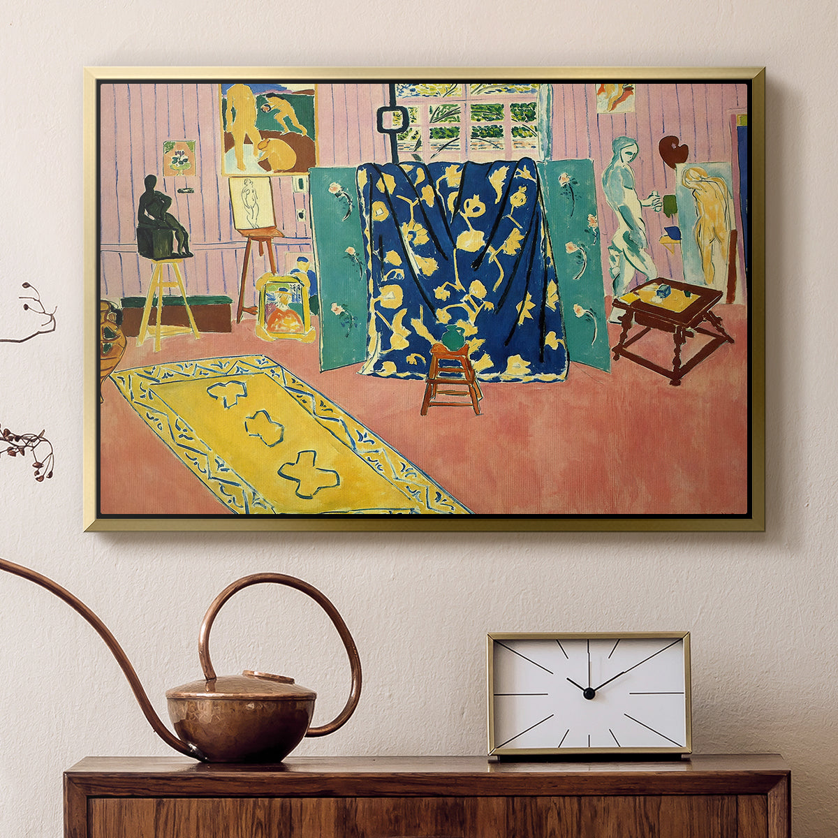 The Pink Studio (L'Atelier Rose), 1911 - Floater Framed Canvas Print