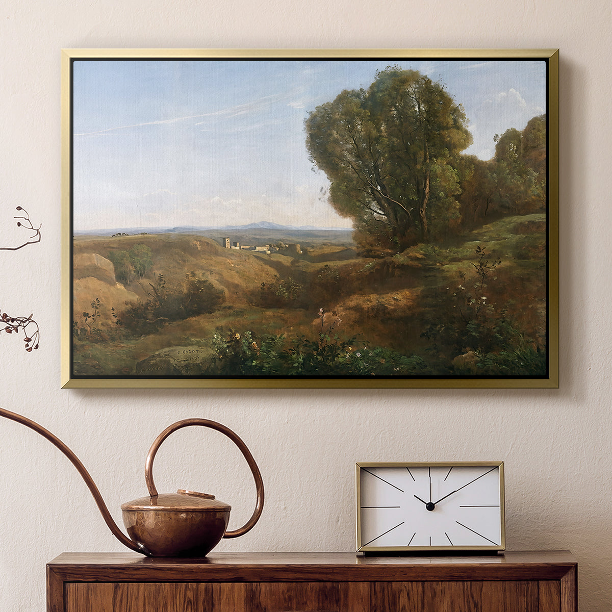 Souvenir of Roquemaure in the Gard, c. 1853 - Floater Framed Canvas Print