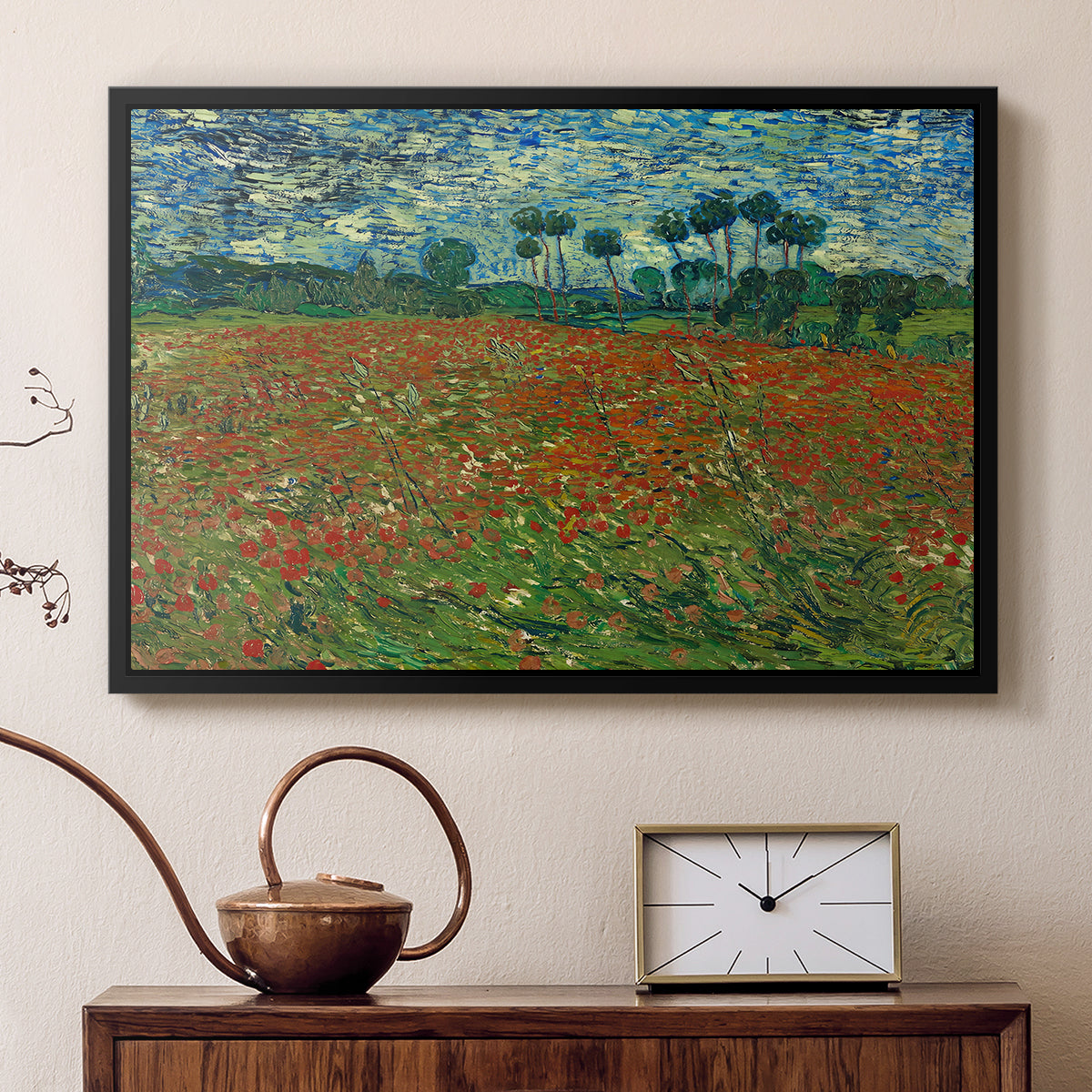 Field with Poppies, 1889 - Floater Framed Canvas Print