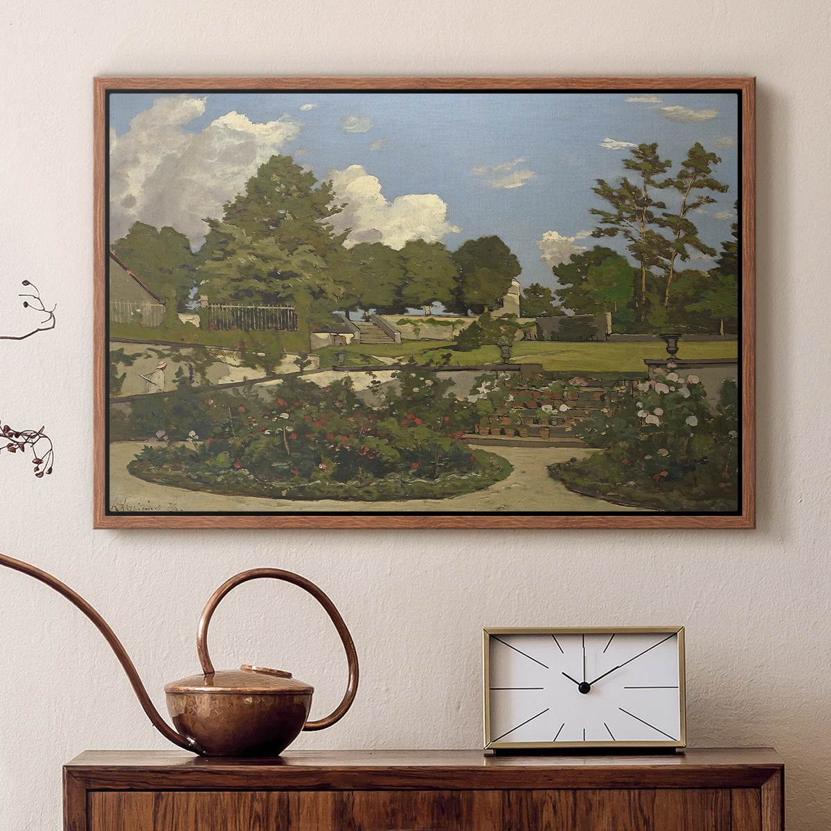 The Painter's Garden at Saint-Privé, 1886 - Floater Framed Canvas Print