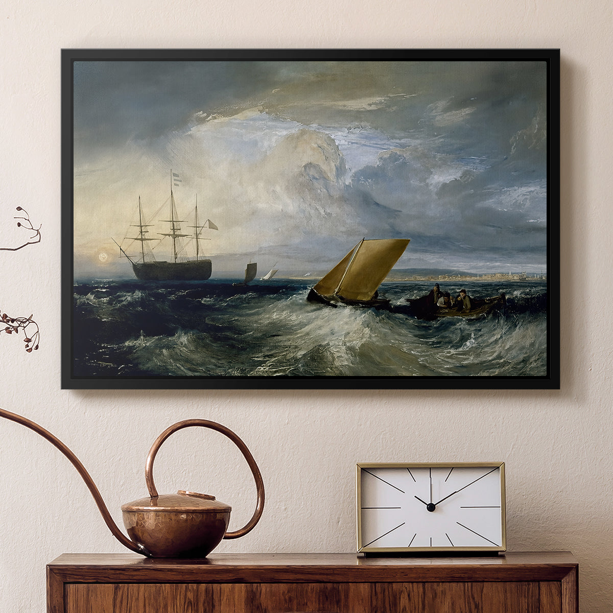 Sheerness as Seen from the Nore, 1808 - Floater Framed Canvas Print