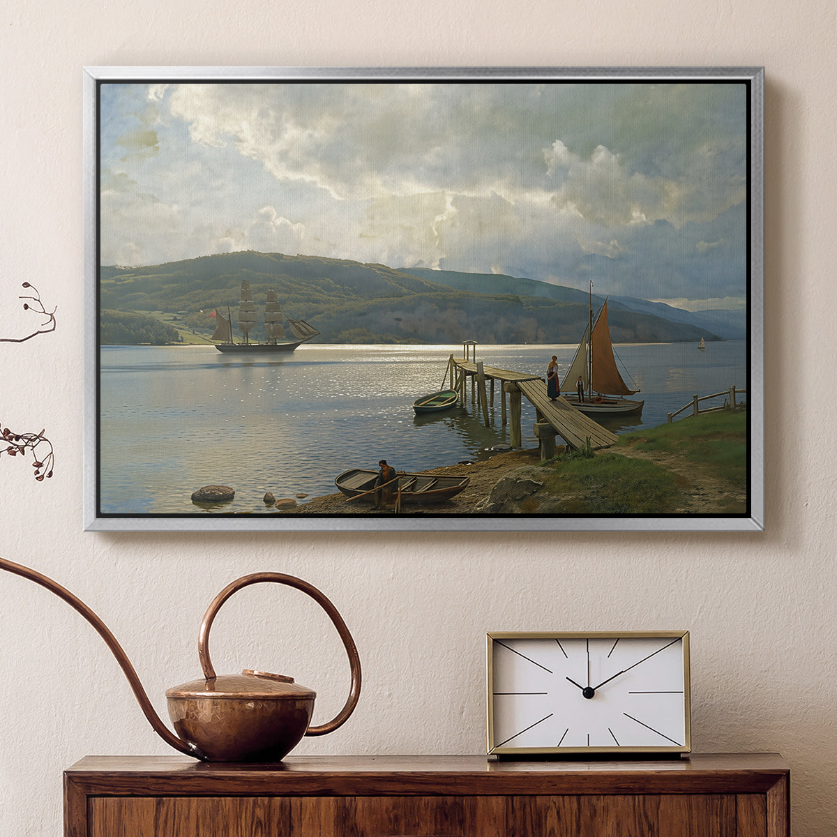 The Jetty at Feste near Moss, 1898 - Floater Framed Canvas Print