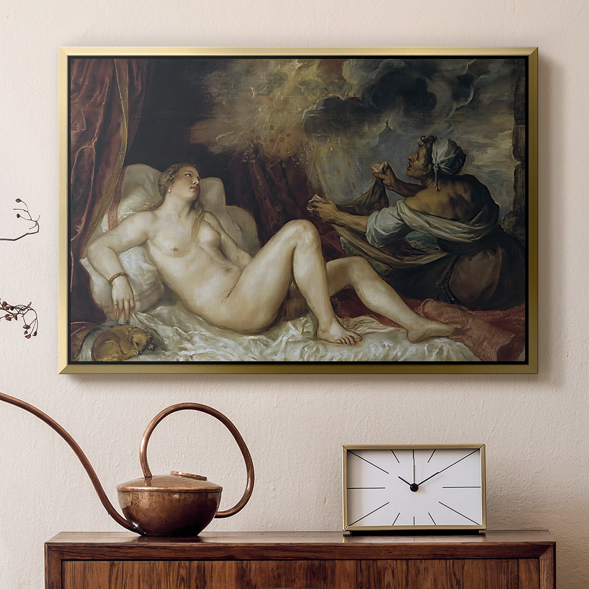 Danaë, c. 1560-1565 - Floater Framed Canvas Print