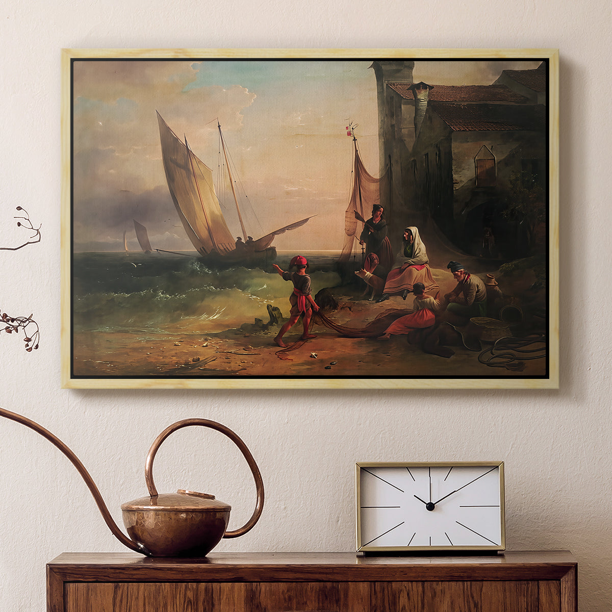 Fisherman's Family from Chioggia, 1838 - Floater Framed Canvas Print