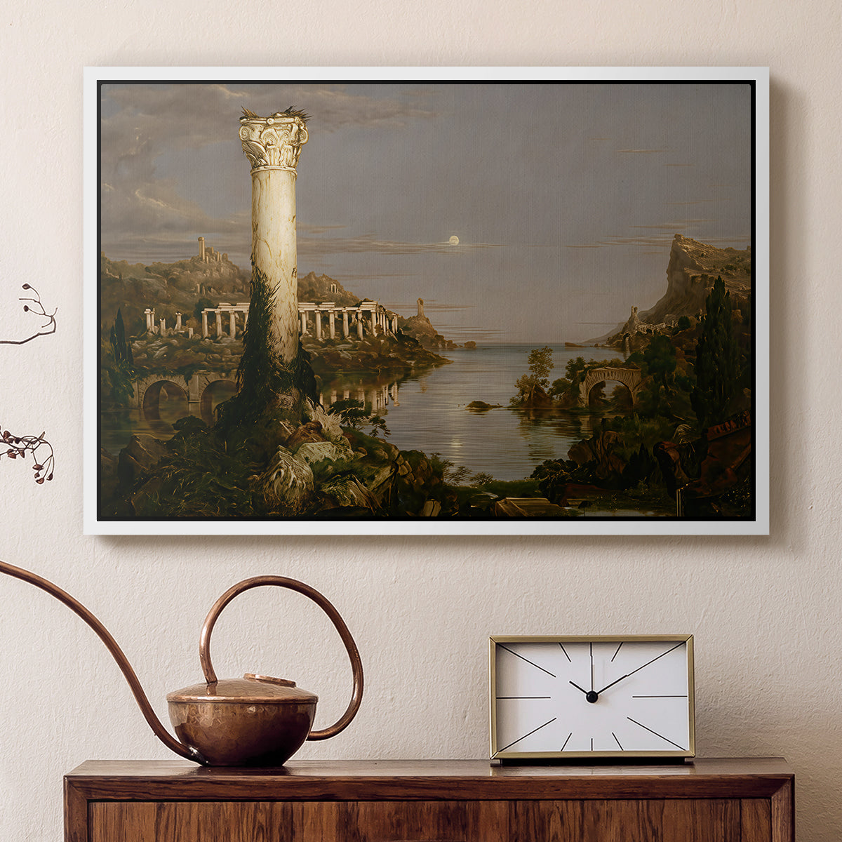The Course of Empire: Desolation, 1836 - Floater Framed Canvas Print