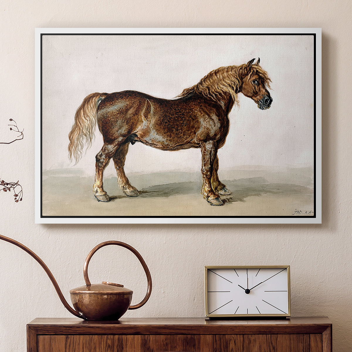 A Cart-Horse - Floater Framed Canvas Print