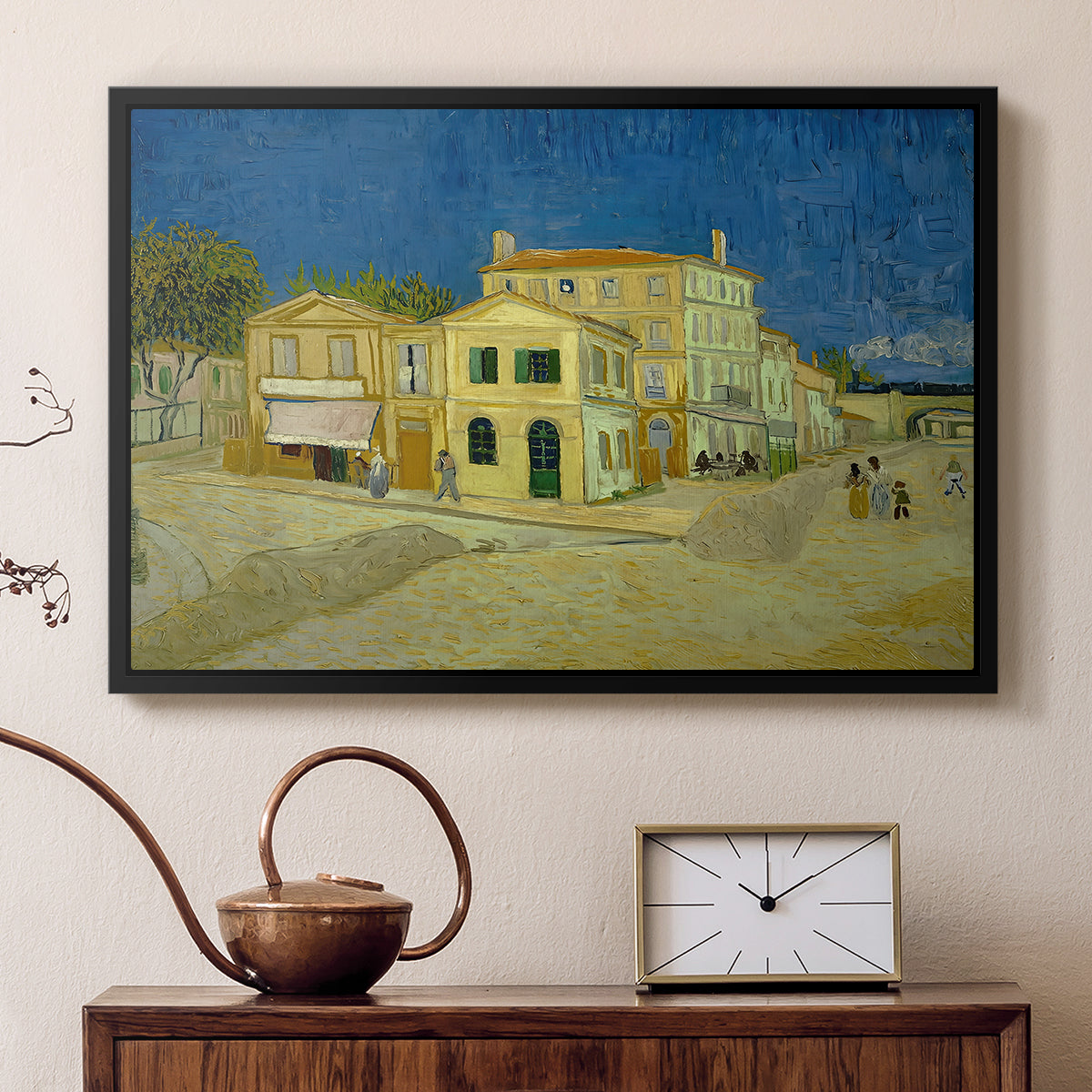 The Yellow House (The Street), 1888 - Floater Framed Canvas Print