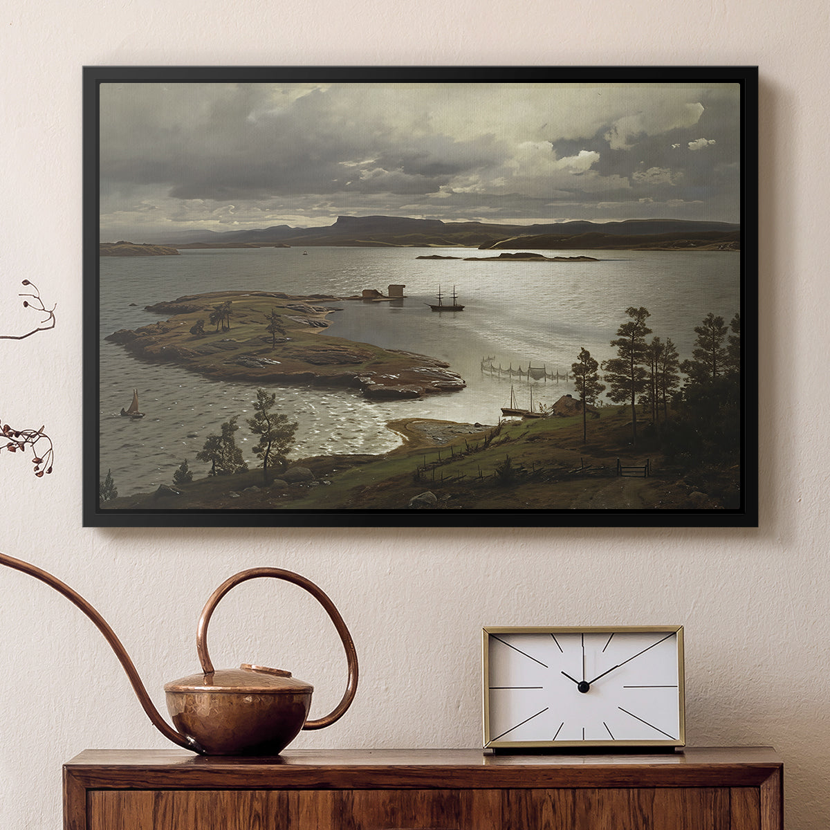 The Fjord at Sandviken (Sandviksfjorden), 1879 - Floater Framed Canvas Print
