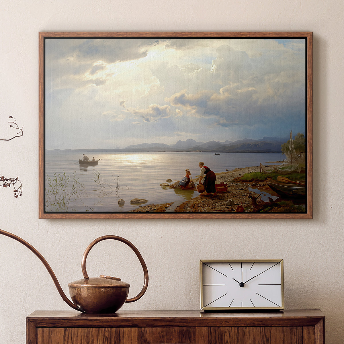 On the Banks of the Chiemsee, 1871 - Floater Framed Canvas Print