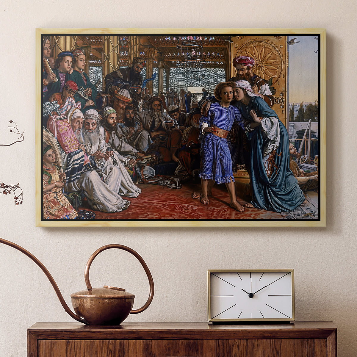 The Finding of the Saviour in the Temple, 1854-1860 - Floater Framed Canvas Print